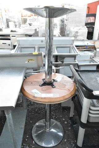 2 Round Dining Height Table on Chrome Finish Table Base. 2 Times Your Bid!