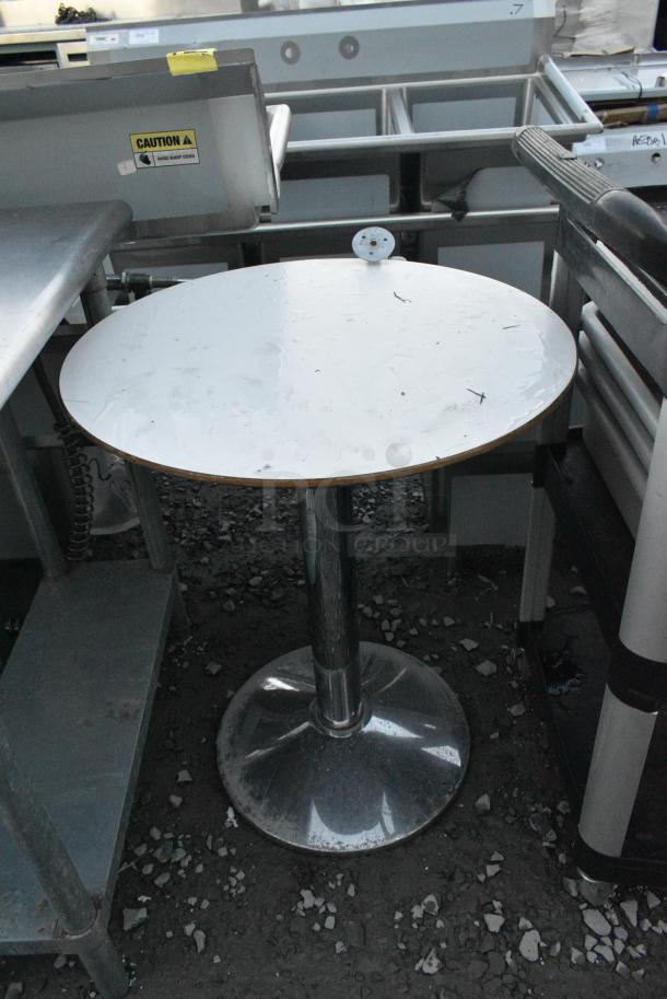 2 Round Dining Height Table on Chrome Finish Table Base. 2 Times Your Bid! - Image 2 of 4