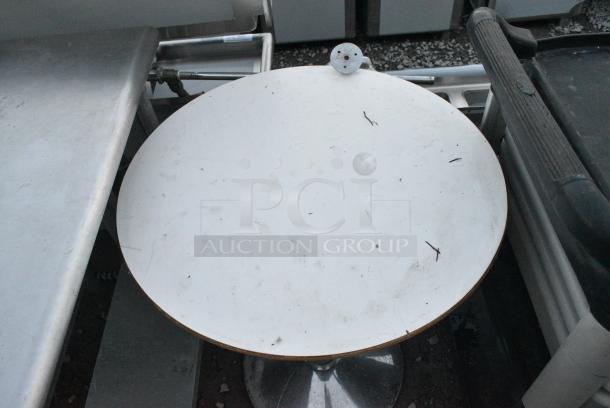2 Round Dining Height Table on Chrome Finish Table Base. 2 Times Your Bid! - Image 3 of 4