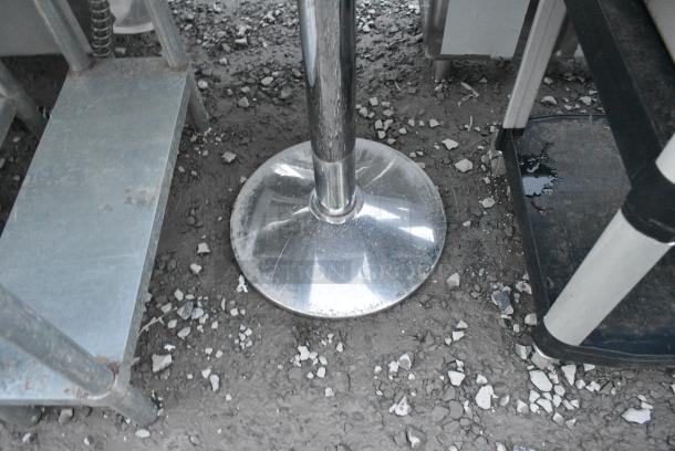 2 Round Dining Height Table on Chrome Finish Table Base. 2 Times Your Bid! - Image 4 of 4