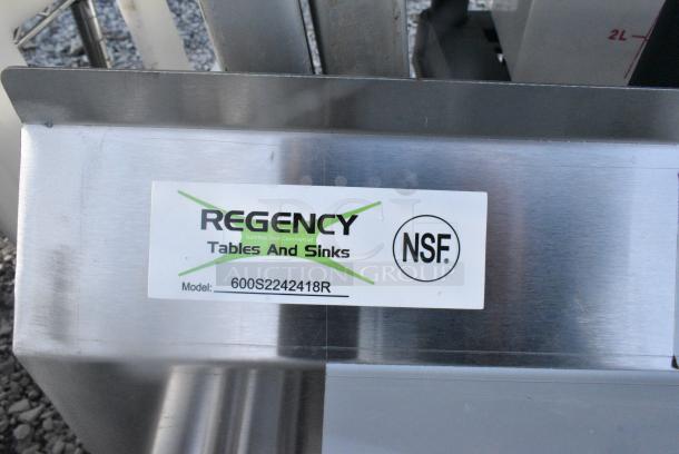 BRAND NEW SCRATCH AND DENT! Regency 600S2242418R Stainless Steel 2 Bay Sink w/ Right Side Drain Board. - Image 6 of 6