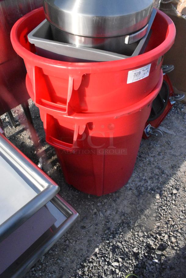 5 BRAND NEW SCRATCH AND DENT! Various Items Including 2 Rubbermaid Brute Red Trash Cans, 2 Gray Trash Cans and Rubbermaid Stainless Steel Trash Can Shell. 5 Times Your Bid! - Image 2 of 7