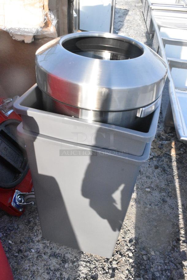 5 BRAND NEW SCRATCH AND DENT! Various Items Including 2 Rubbermaid Brute Red Trash Cans, 2 Gray Trash Cans and Rubbermaid Stainless Steel Trash Can Shell. 5 Times Your Bid! - Image 3 of 7