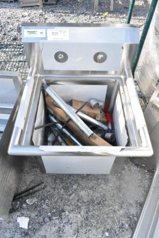 BRAND NEW SCRATCH AND DENT! Regency 600S11717 22" 16-Gauge Stainless Steel One Compartment Commercial Sink with Galvanized Steel Legs and without Drainboard