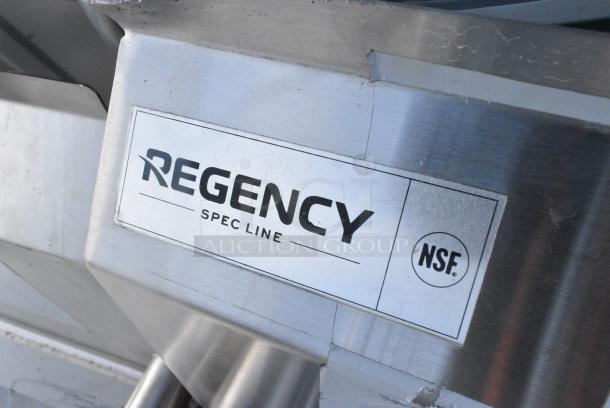 BRAND NEW SCRATCH AND DENT! Regency Spec Line Stainless Steel Three Compartment Commercial Sink with Galvanized Steel Legs and 2 Drainboards. No Legs. - Image 5 of 6