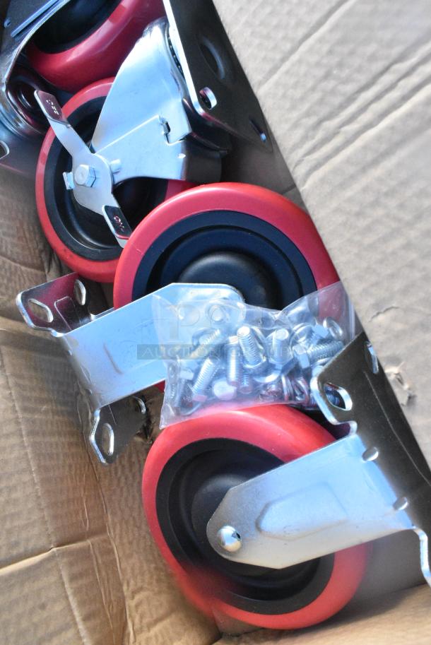 BRAND NEW SCRATCH AND DENT! Lavex Gray Metal 3 Tier Cart w/ Commercial Casters. - Image 5 of 5