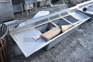 BRAND NEW SCRATCH AND DENT! Regency Spec Line Stainless Steel 3 Bay Sink w/ Dual Drain Boards.