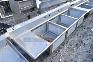 BRAND NEW SCRATCH AND DENT! Regency 600S3242418L Stainless Steel 3 Bay Sink w/ Left Side Drain Board. No Legs.