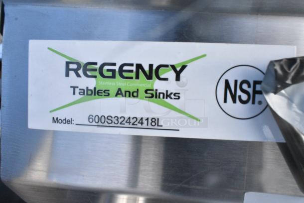 BRAND NEW SCRATCH AND DENT! Regency 600S3242418L Stainless Steel 3 Bay Sink w/ Left Side Drain Board. No Legs. - Image 3 of 3