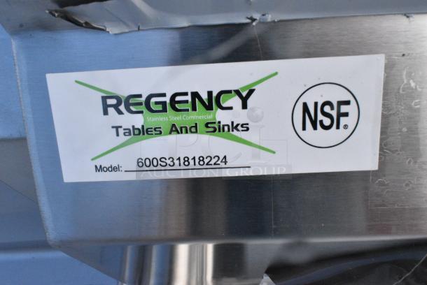 BRAND NEW SCRATCH AND DENT! Regency 600S31818224 Stainless Steel 3 Bay Sink w/ Dual Drain Boards. No Legs. - Image 4 of 4