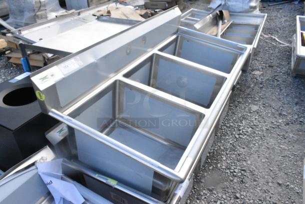 BRAND NEW SCRATCH AND DENT! Regency 600S31824 Stainless Steel 3 Bay Sink. No Legs. - Image 2 of 4