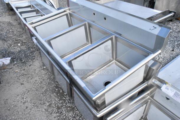 BRAND NEW SCRATCH AND DENT! Regency 600S31824 Stainless Steel 3 Bay Sink. No Legs. - Image 3 of 4