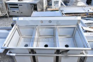 BRAND NEW SCRATCH AND DENT! Regency 600S31824 Stainless Steel 3 Bay Sink. No Legs.