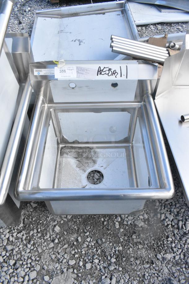 BRAND NEW SCRATCH AND DENT! Steelton 522CS11818N 23 1/2" 18-Gauge Stainless Steel One Compartment Commercial Sink without Drainboard - 18" x 18" x 12" Bowl. No Legs - Image 1 of 5