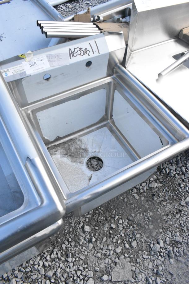 BRAND NEW SCRATCH AND DENT! Steelton 522CS11818N 23 1/2" 18-Gauge Stainless Steel One Compartment Commercial Sink without Drainboard - 18" x 18" x 12" Bowl. No Legs - Image 2 of 5