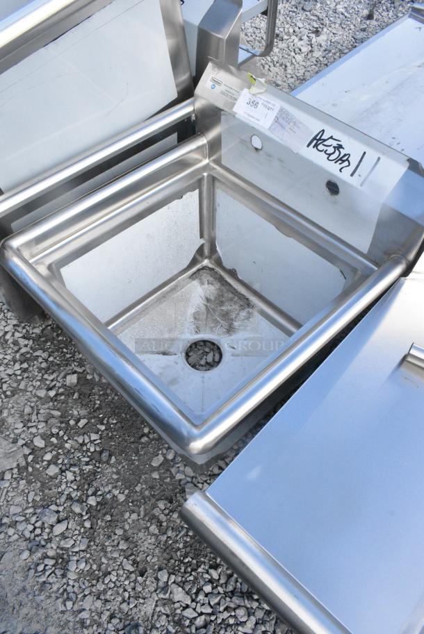 BRAND NEW SCRATCH AND DENT! Steelton 522CS11818N 23 1/2" 18-Gauge Stainless Steel One Compartment Commercial Sink without Drainboard - 18" x 18" x 12" Bowl. No Legs - Image 3 of 5