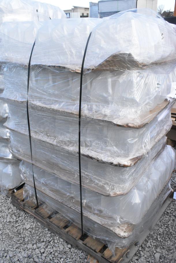 BRAND NEW SCRATCH AND DENT! Pallet Lot of 128DS1N236B007 Clear Poly Dairy Gallons - Image 2 of 5