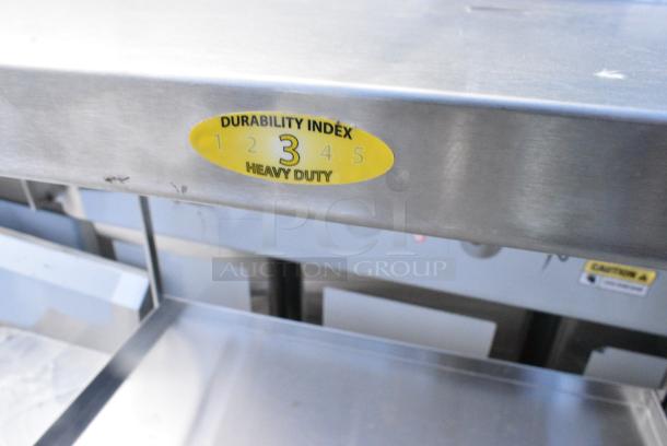 BRAND NEW SCRATCH AND DENT! Lakeside Stainless Steel 3 Tier Cart on Commercial Casters. - Image 4 of 5