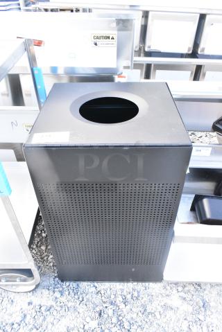BRAND NEW SCRATCH AND DENT! Rubbermaid Black Metal Trash Can Shell.