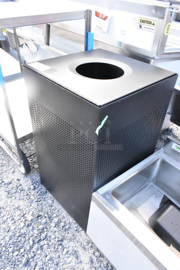 BRAND NEW SCRATCH AND DENT! Rubbermaid Black Metal Trash Can Shell. - Image 3 of 6