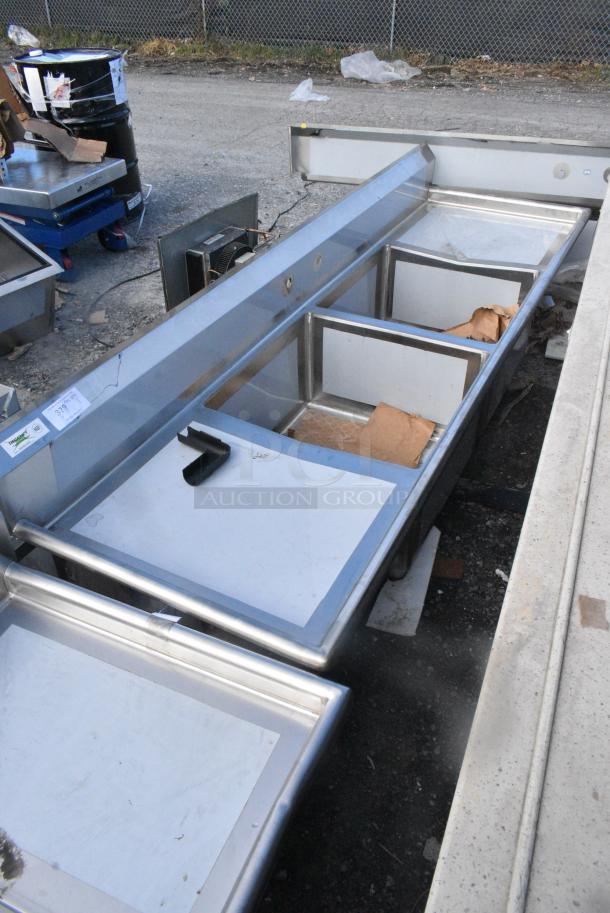BRAND NEW SCRATCH AND DENT! Regency 600S22424224 Stainless Steel 2 Bay Sink w/ Dual Drain Boards. No Legs. - Image 1 of 3