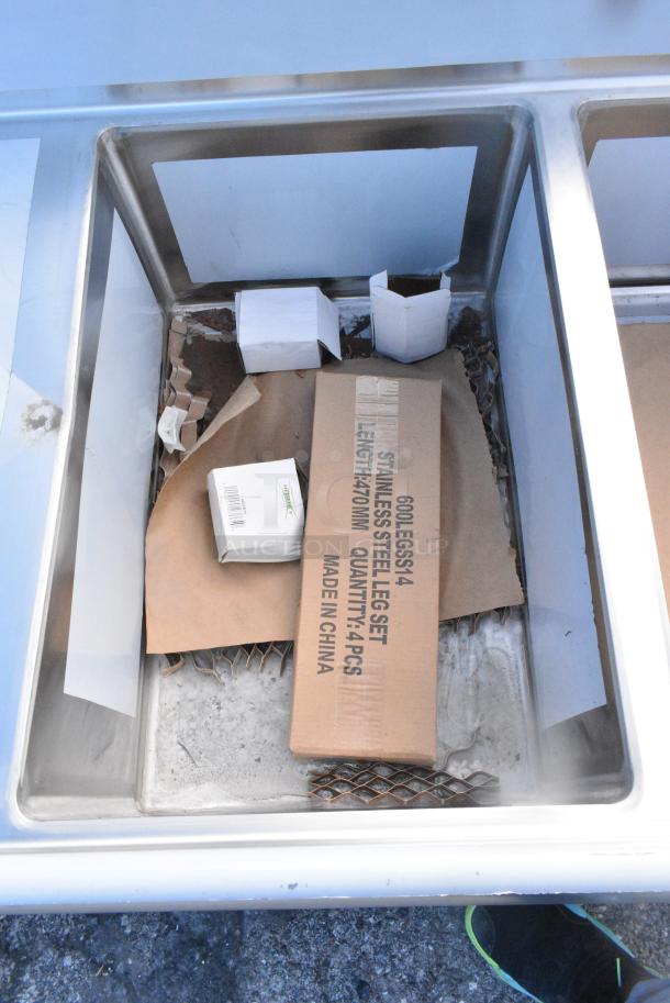 BRAND NEW SCRATCH AND DENT! Regency 600S32030220 Stainless Steel 3 Bay Sink w/ Dual Drain Boards. - Image 4 of 5