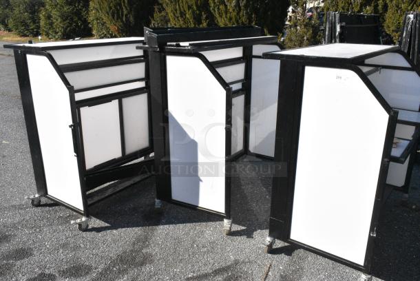 3 Mobile Hostess Stands on Commerical Casters. 3 Times Your Bid! - Image 1 of 5