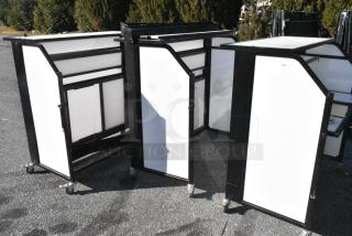 3 Mobile Hostess Stands on Commerical Casters. 3 Times Your Bid!
