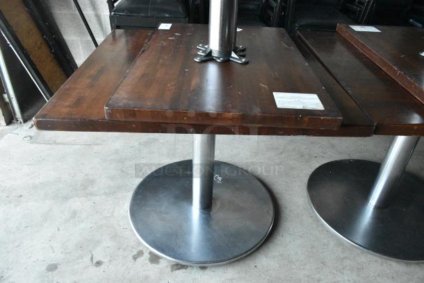 4 Wood Pattern Table on Metal Table Base. Includes 36x24x31, 36x36x31. 4 Times Your Bid! - Image 2 of 5
