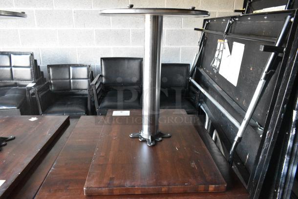 4 Wood Pattern Table on Metal Table Base. Includes 36x24x31, 36x36x31. 4 Times Your Bid! - Image 4 of 5
