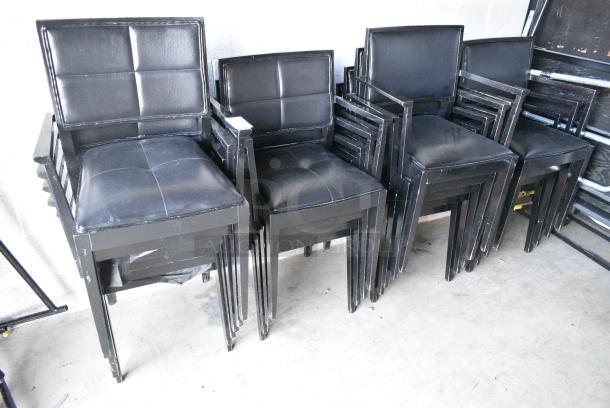 18 Black Arm Chairs. 18 Times Your Bid! - Image 1 of 5
