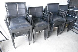 18 Black Arm Chairs. 18 Times Your Bid!