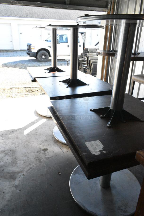 6 Wood Pattern Table on Metal Table Base. Includes 36x36x30. 6 Times Your Bid! - Image 6 of 6