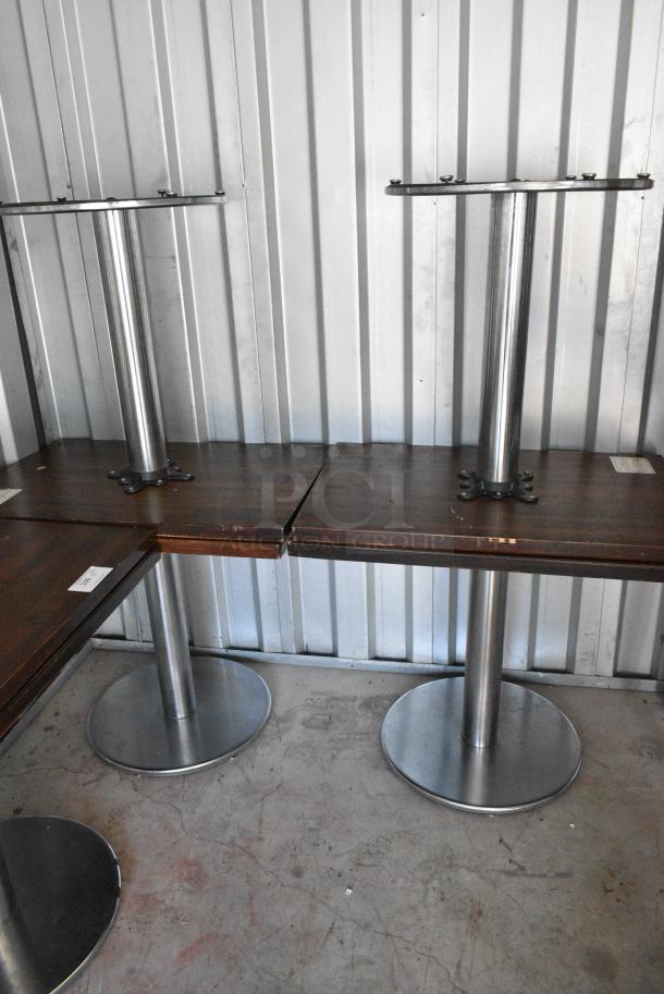 6 Wood Pattern Table on Metal Table Base. Includes 36x24x30. 6 Times Your Bid! - Image 1 of 4
