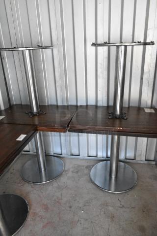 6 Wood Pattern Table on Metal Table Base. Includes 36x24x30. 6 Times Your Bid!
