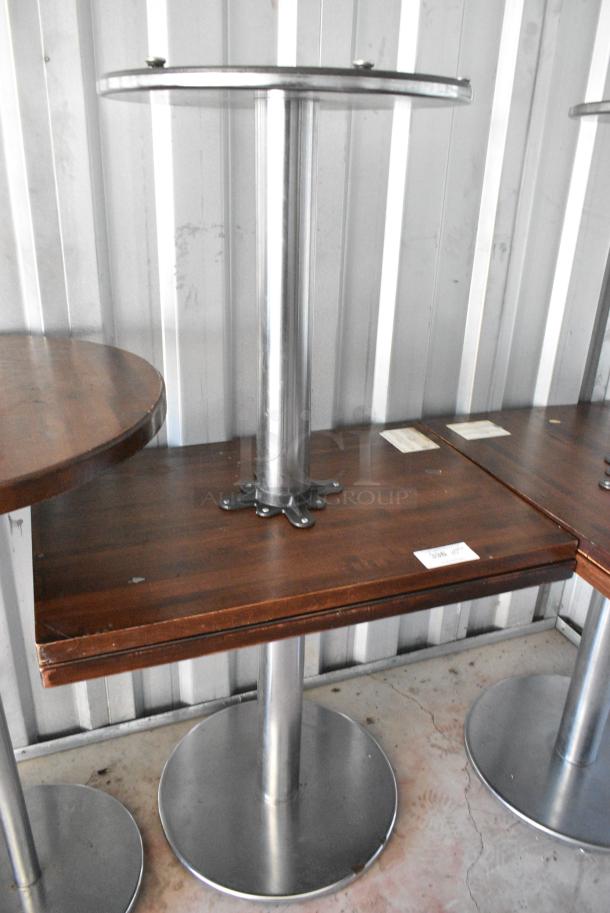 6 Wood Pattern Table on Metal Table Base. Includes 36x24x30. 6 Times Your Bid! - Image 2 of 4