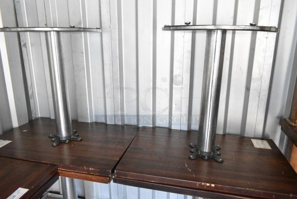 6 Wood Pattern Table on Metal Table Base. Includes 36x24x30. 6 Times Your Bid! - Image 3 of 4