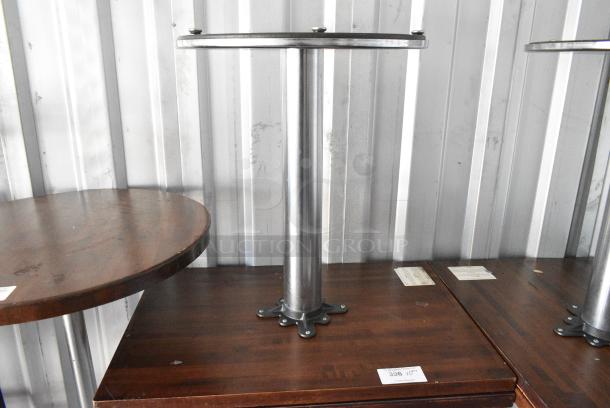 6 Wood Pattern Table on Metal Table Base. Includes 36x24x30. 6 Times Your Bid! - Image 4 of 4