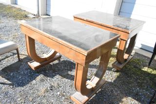 2 Wood Pattern Table w/ Built In Vollrath 5950145 Mirage Induction Range. 120 Volts, 1 Phase. 2 Times Your Bid!