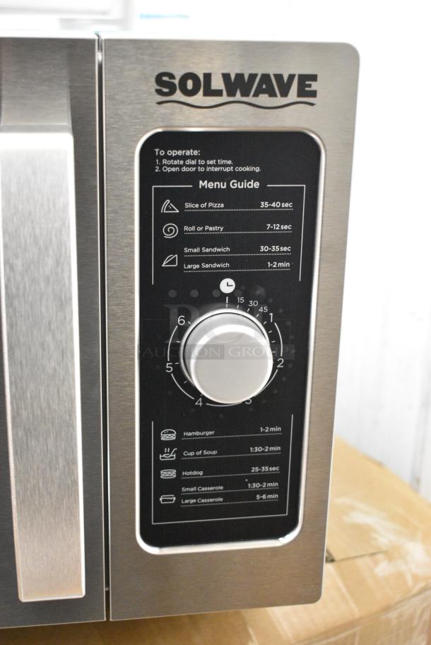 BRAND NEW SCRATCH AND DENT! 2024 Solwave 180MW1000D Stainless Steel Commercial Microwave with Dial Control. 120 Volts, 1 Phase. - Image 6 of 8