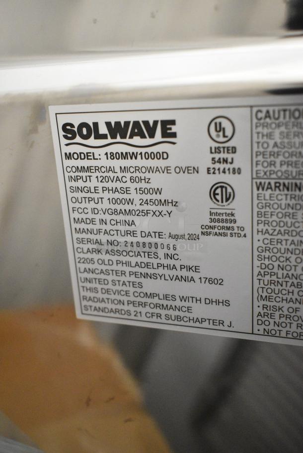 BRAND NEW SCRATCH AND DENT! 2024 Solwave 180MW1000D Stainless Steel Commercial Microwave with Dial Control. 120 Volts, 1 Phase. - Image 7 of 7