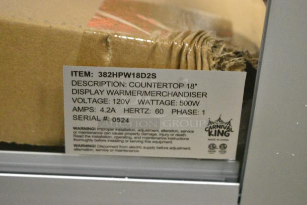 BRAND NEW SCRATCH AND DENT! 2024 Carnival King 382HPW18D2S Metal Commercial Countertop Display Warmer Merchandiser. 120 Volts, 1 Phase. Tested and Working! - Image 5 of 5