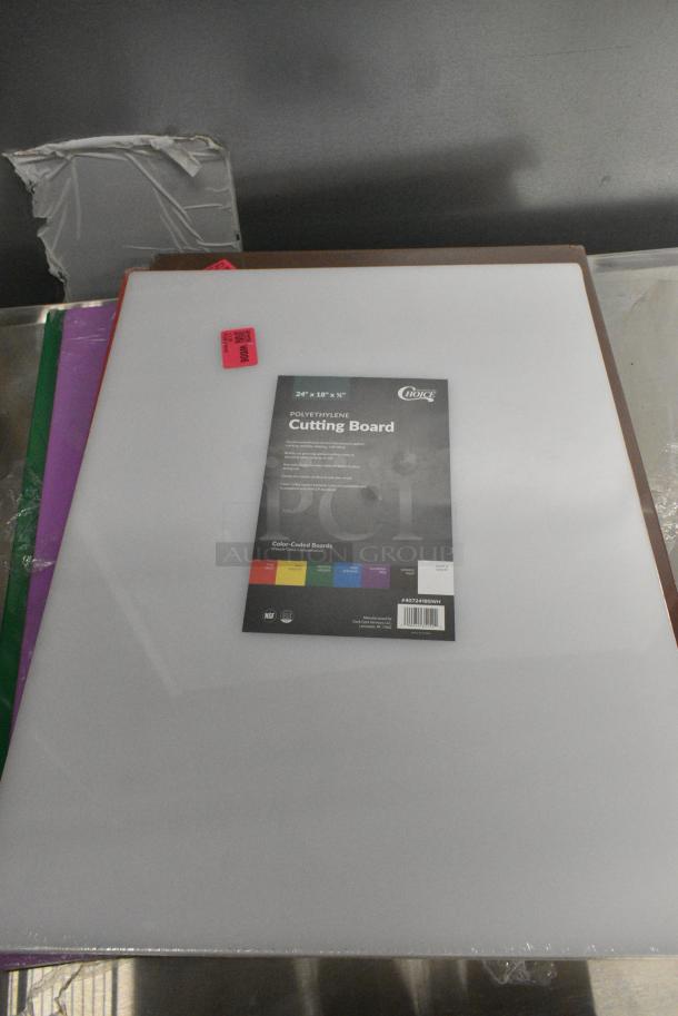 7 BRAND NEW SCRATCH AND DENT! Items Including 40724185GN Choice 24" x 18" x 1/2" Green Polyethylene Cutting Board, 40724185PL Choice 24" x 18" x 1/2" Purple Polyethylene Cutting Board, 40724185RD Choice 24" x 18" x 1/2" Red Polyethylene Cutting Board, 40724185BR Choice 24" x 18" x 1/2" Brown Polyethylene Cutting Board, 40724185WH Choice 24" x 18" x 1/2" White Polyethylene Cutting Board, 40724185BL Choice 24" x 18" x 1/2" Blue Polyethylene Cutting Board, 40724185YL Choice 24" x 18" x 1/2" Yellow Polyethylene Cutting Board. 7 Times Your Bid! - Image 10 of 15