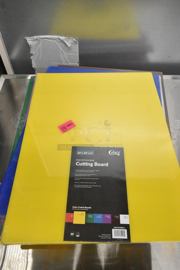 7 BRAND NEW SCRATCH AND DENT! Items Including 40724185GN Choice 24" x 18" x 1/2" Green Polyethylene Cutting Board, 40724185PL Choice 24" x 18" x 1/2" Purple Polyethylene Cutting Board, 40724185RD Choice 24" x 18" x 1/2" Red Polyethylene Cutting Board, 40724185BR Choice 24" x 18" x 1/2" Brown Polyethylene Cutting Board, 40724185WH Choice 24" x 18" x 1/2" White Polyethylene Cutting Board, 40724185BL Choice 24" x 18" x 1/2" Blue Polyethylene Cutting Board, 40724185YL Choice 24" x 18" x 1/2" Yellow Polyethylene Cutting Board. 7 Times Your Bid! - Image 14 of 15