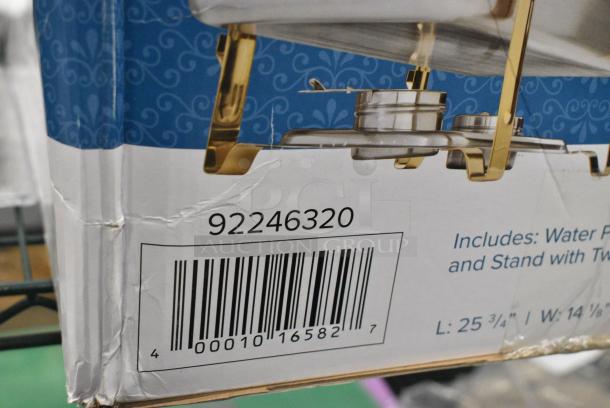 3 BRAND NEW SCRATCH AND DENT! Choice 92246320 Deluxe 8 Qt. Full Size Gold Accent Chafer. 3 Times Your Bid! - Image 6 of 6