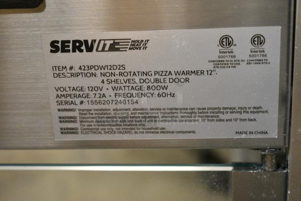 BRAND NEW SCRATCH AND DENT! ServIt 423PDW12D2S 12" Self-Service Countertop Display Warmer with 4 Shelves. 120 Volts, 1 Phase. - Image 5 of 5