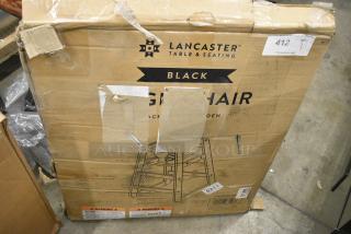 BRAND NEW SCRATCH AND DENT! 164WHCKDBK Lancaster Table & Seating Standard Height Wooden High Chair with Black Finish - Unassembled