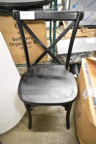 Black Wood Pattern Dining Height Chair.