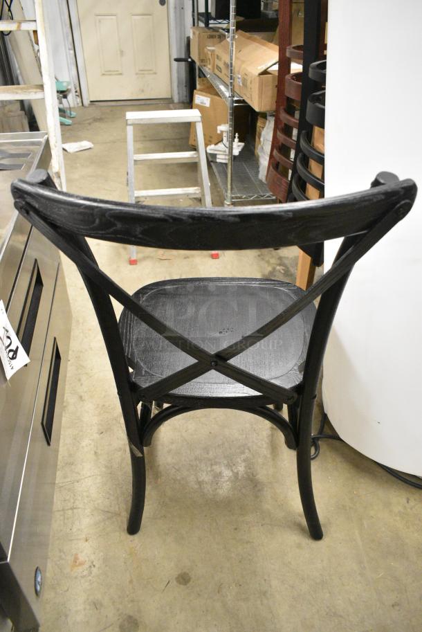Black Wood Pattern Dining Height Chair. - Image 2 of 2