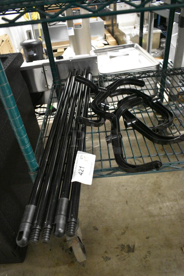 5 BRAND NEW SCRATCH AND DENT! Black Poly Dust Pan Handles. 5 Times Your Bid! - Image 2 of 2
